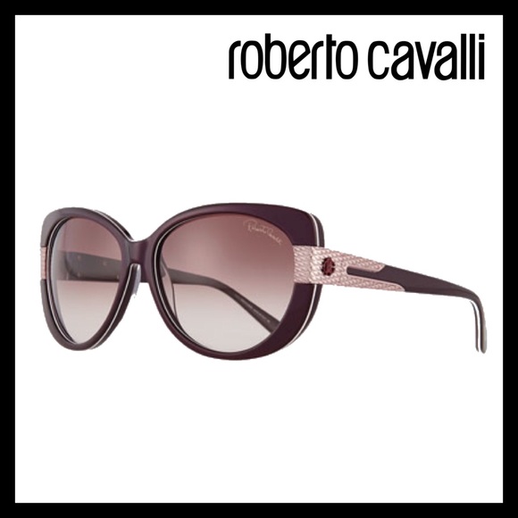 Roberto Cavalli Plastic Round Sunglasses Havana - Picture 2 of 4